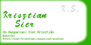krisztian sier business card